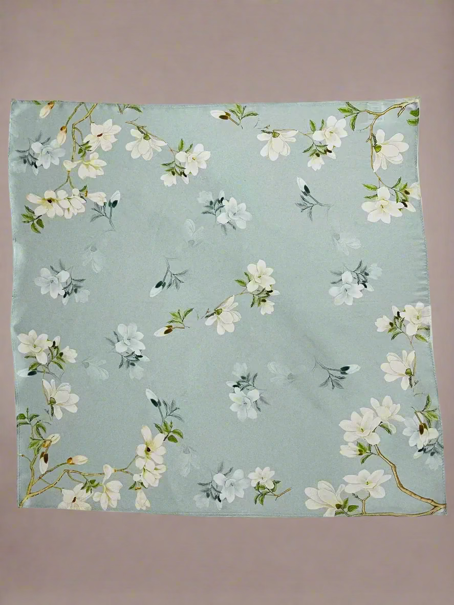 Silk square scarf - Magnolia Bleue