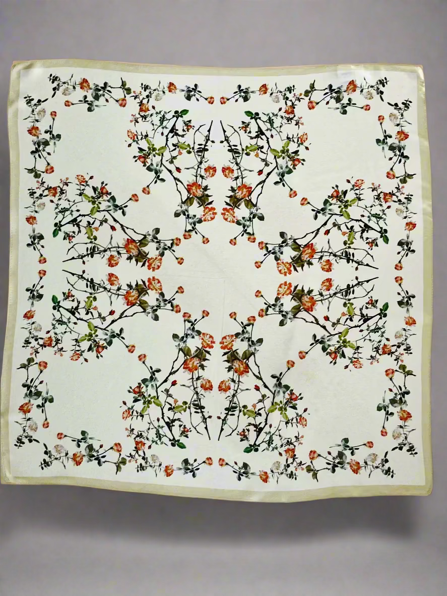 Silk square scarf - Élégance de Rose