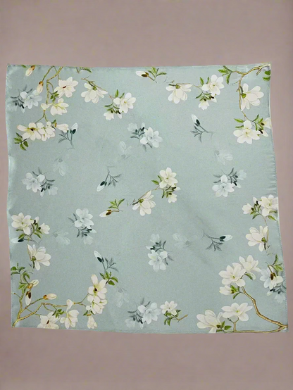Silk square scarf - Magnolia Bleue