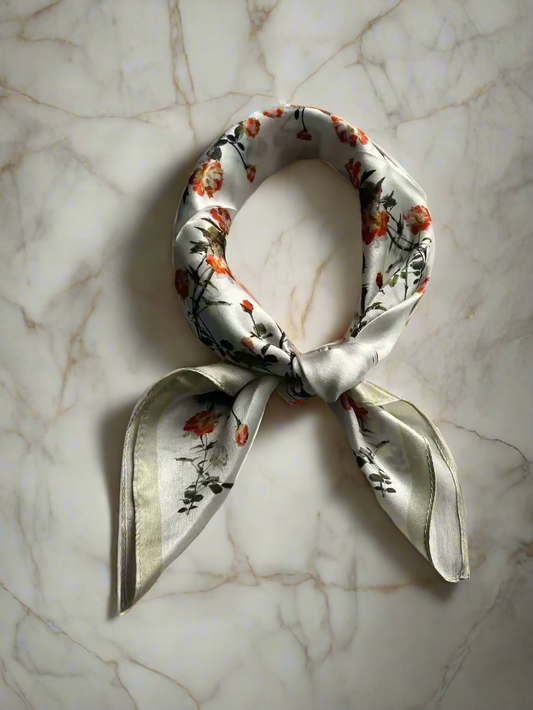 Silk square scarf - Élégance de Rose